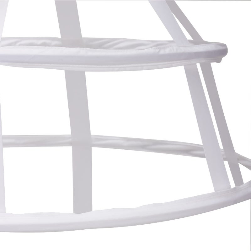 MAYSONG Cage Hoop Skirt Petticoat Dress Pannier Bustle Crinoline Underskirt 3 Hoops White - Image 3